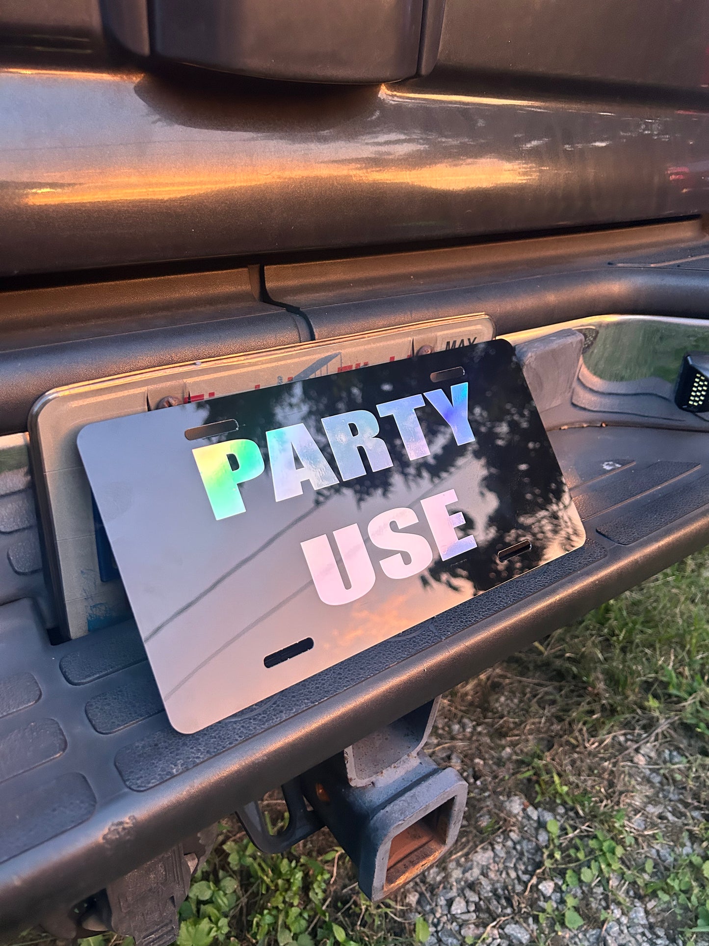 Party Use License Plate